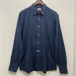 Faherty Stretch Oxford Shirt in Navy Blue Mens Sz L
